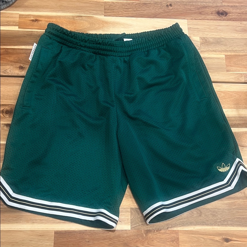 Adidas Men's Dark Green Mesh Shorts